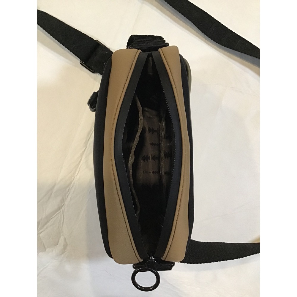 Thacker Neoprene Crossbody Bag Olive Green Tan Black Utility Messenger Strap - Picture 3 of 5